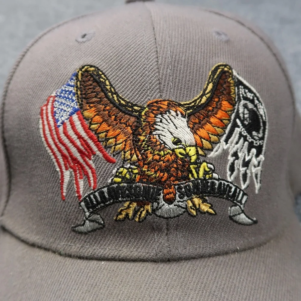 Bald Eagle American Flag POW Hat Cap Strap Back Embroidered Military‎ Mens USA
